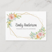 花の金ゴールドの幾何学的でエレガントな名刺 名刺 (正面)