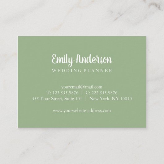 花の金ゴールドの幾何学的でエレガントな名刺 名刺 (裏面)