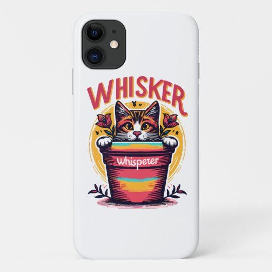 花の鉢の陰から顔を出す猫 Case-Mate iPhoneケース (裏面)
