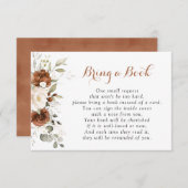 花の錆びたオレンジ色のトマトの赤ちゃん歓迎会 本を1冊持ってきて 出欠カード (正面/裏面)