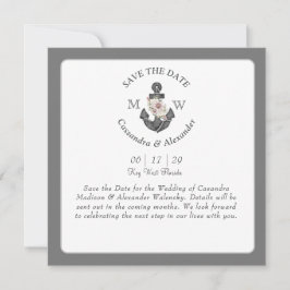 花の錨 ホワイト シルバー グレー 航海 ウェディング セーブザデート