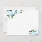 花の開花の青い宗教平らなサンキューカード サンキューカード (裏面)