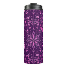 花の開花フェアリーコアパターン – ピンクと紫 タンブラー