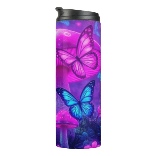 花の開花フェアリーコアパターン – ピンクと紫 タンブラー (回転右)