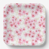 花の開花プリント ペーパープレート (正面)