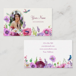 花の開花写真のプロファイル 名刺