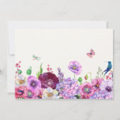 花の開花写真の誕生日 招待状 (裏面)