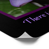 花の開花禅諺パープルウォーターリリー&ビー ポスター (角)