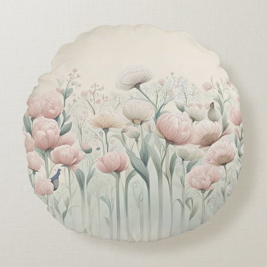 花の開花 ラウンドクッション (正面)