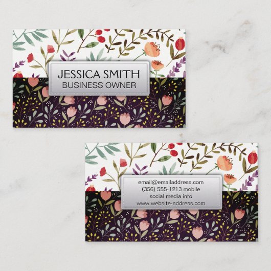 花の開花 名刺 (正面/裏面)