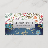 花の開花 | 野生の青い白い花 名刺 (正面)