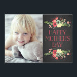 花の開花 | Chalkboard母のデイカード カード<br><div class="desc">黒板の背景にフローライラストレーションを搭載したカスタマイズ可能な母の日の写真カード。</div>