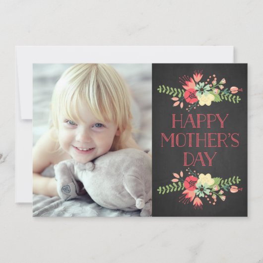 花の開花 | Chalkboard母のデイカード カード (正面)