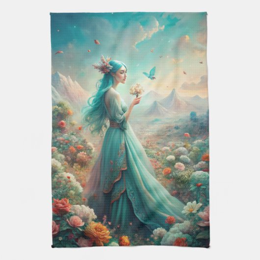 花の間で キッチンタオル (縦)