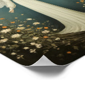 花の間に羽を持つ聖なる天使 ポスター (角)