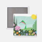 花の間のハミングバード マグネット (正面/裏面)