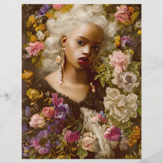 花の間の花ヴィンテージスクラップブック紙 (正面)