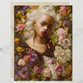 花の間の花ヴィンテージスクラップブック紙 (正面/裏面)