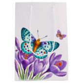 花の間の蝶の水疱 ミディアムペーパーバッグ (裏面)