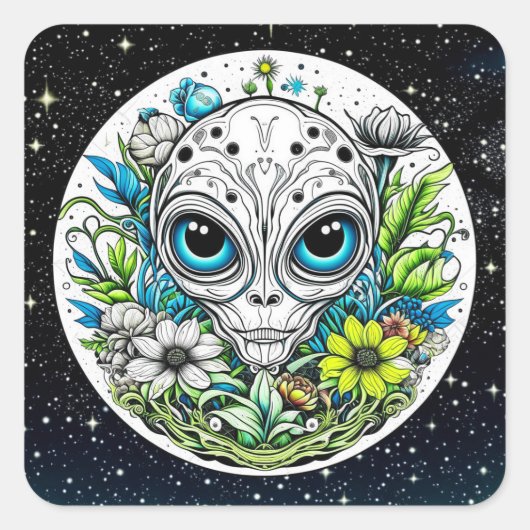 花の陸外エイリアン スクエアシール (正面)