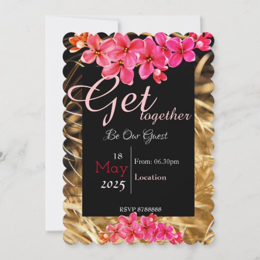 花の集まり招待状 招待状 (正面)