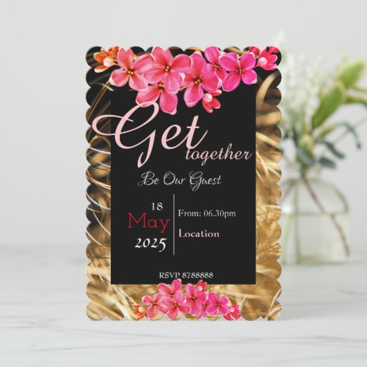 花の集まり招待状 招待状 (スタンド正面)