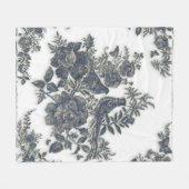 花の雉 フリースブランケット (正面(横))