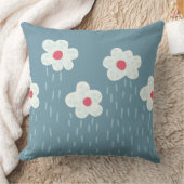花の雨の春の青暗いおもしろい クッション (ブランケット)