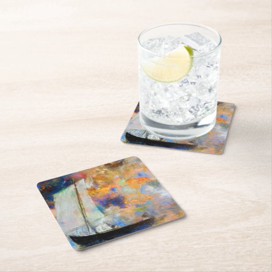 花の雲レドン スクエアペーパーコースター (インサイチュ)