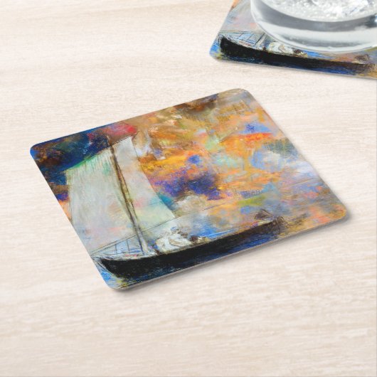 花の雲レドン スクエアペーパーコースター (アングル)