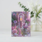 花の電球、接写 ポストカード (スタンド正面)