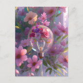 花の電球、接写 ポストカード (正面)