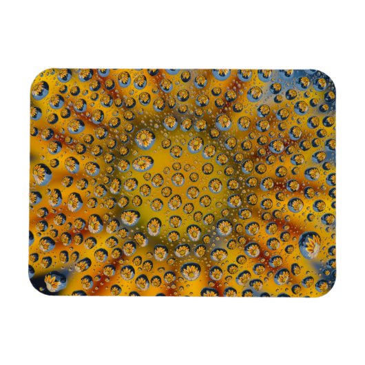 花の露の反射，三日月市， マグネット (横)