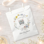 花の青いトラックの赤ちゃん男の子が咲く紙 フェイバーバッグ (クリップ留めされた状態)