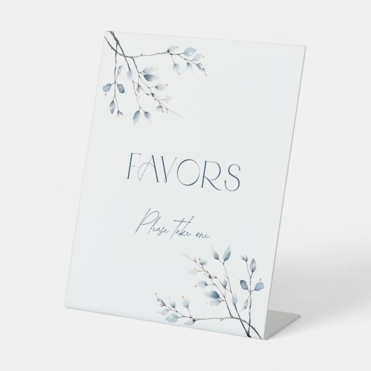 花の青い冬の植物のお守り 台座サイン (正面)