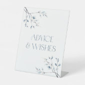 花の青い冬の植物のアドバイスと願い 台座サイン (正面)