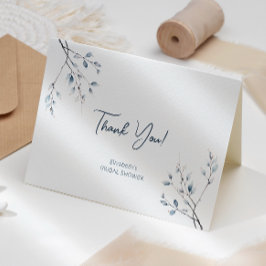 花の青い冬の植物学の感謝カード サンキューカード