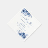 花の青い結婚前のお祝い スタンダードカクテルナプキン (角)