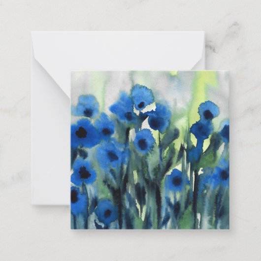 「花の青い野」 ノートカード (正面)
