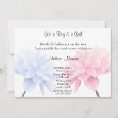 花の青く、ピンクの双生児は招待状を振りかけます 招待状 (正面)