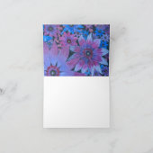 花の青とピンクのカード カード (内部)
