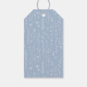 花の青のベイビーシャワー感謝ギフトタグ ギフトタグ (裏面)