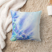 花の青バイオレットフィールド抽象芸術水色 クッション (ブランケット)