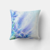 花の青バイオレットフィールド抽象芸術水色 クッション (裏面)