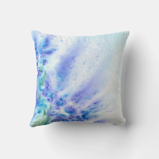 花の青バイオレットフィールド抽象芸術水色 クッション (裏面)