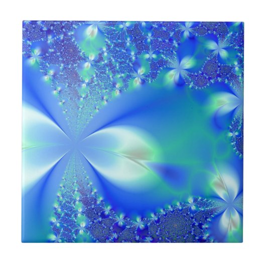 花の青 タイル (正面)