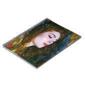 "花の静寂" – 水中の女性 ノートブック (左側)