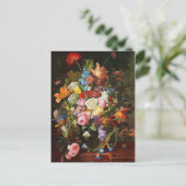 花の静止バラ、チューリップとカーネーションの生活 ポストカード (スタンド正面)