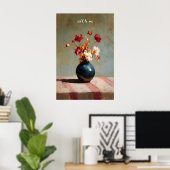花の静物画アートプリントペインター風の花瓶 ポスター (ホームオフィス)