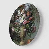 花の静物画 ラージ壁時計 (傾斜)